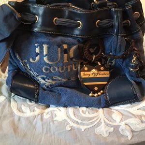 Blue Juicy Couture terrycloth shoulder bag